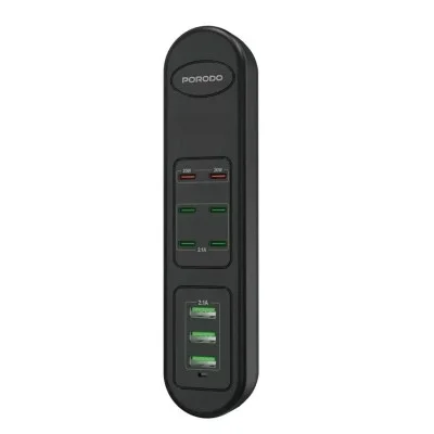 Porodo 50W Multi-Port Usb Charging Hub - Black